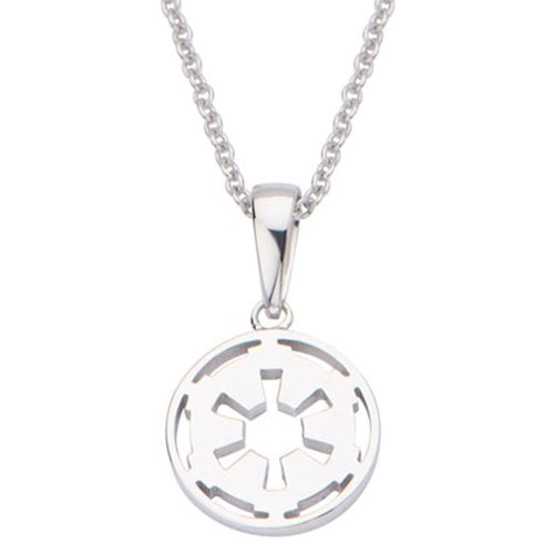 Star Wars Galactic Empire Symbol Cut Out Sterling Silver Pendant Necklace
